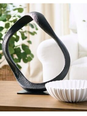 Frontgate Modern Black Sculptural Art Piece - NWT